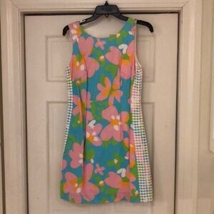 Lilly Pulitzer Size 6 Sundress. Pastel print and crochet side accent. Worn 2x.